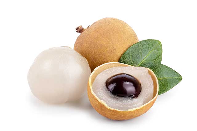 Whole and Half Longan Fruit (Dragon's Eye Fruit).