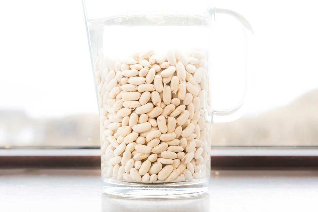 Cannellini Beans In a Clear Glass.